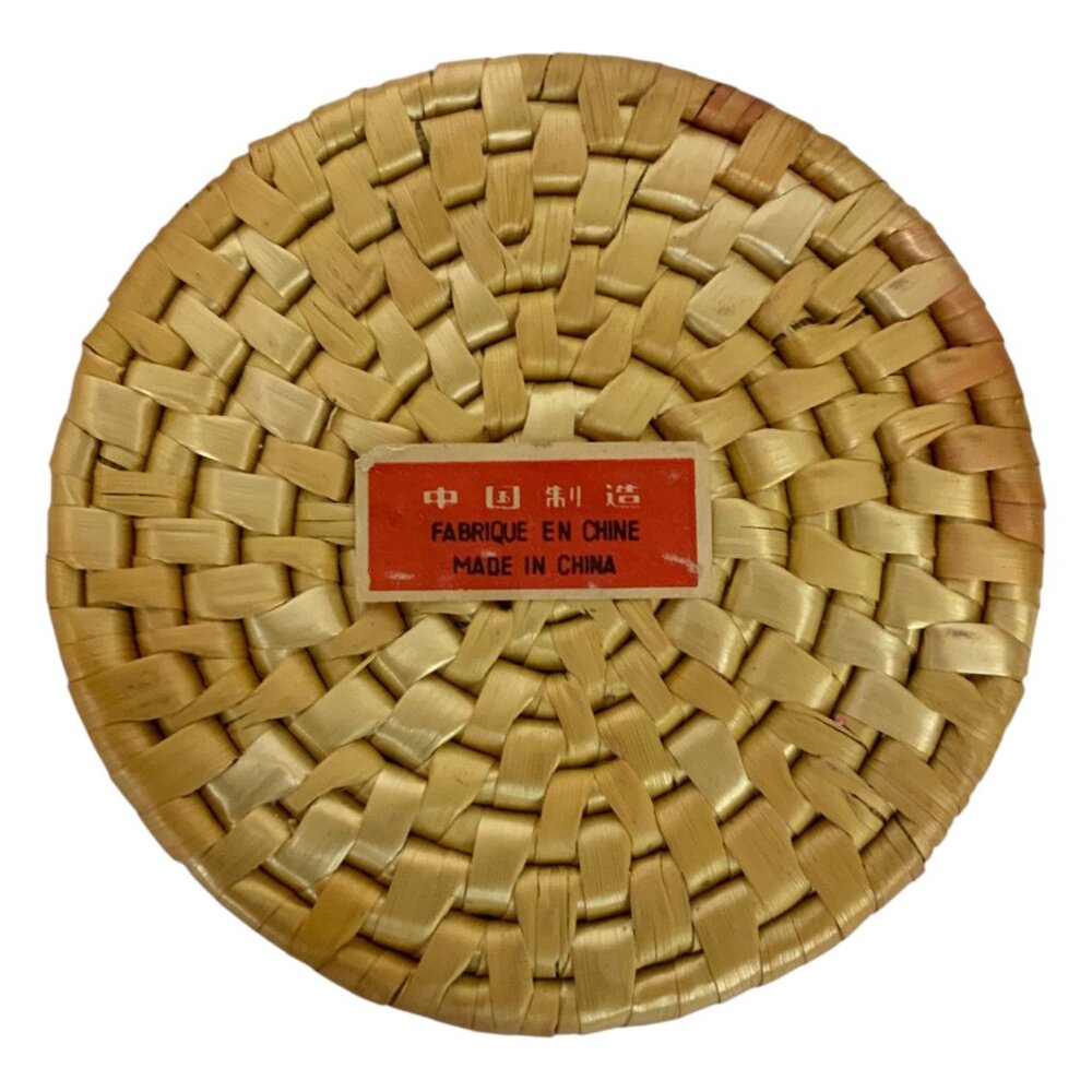 Handwoven Straw Coaster Set With Matching Storage Box Wicker Kitchen Decor - Picture 4 of 5